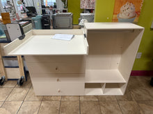 59.1" Baby Changing Table Dresser With Clothes Rack And Mirror, With Wide Changing Table Top And 4 Drawers, Modern Diaper Changing Station, Children's Room