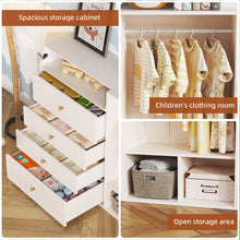 59.1" Baby Changing Table Dresser With Clothes Rack And Mirror, With Wide Changing Table Top And 4 Drawers, Modern Diaper Changing Station, Children's Room