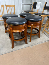 24" Hamilton Swivel Counter Height Barstool Brandy - Boraam: Hardwood, Faux Leather, Nailhead Trim, Set of 4