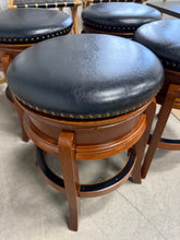 24" Hamilton Swivel Counter Height Barstool Brandy - Boraam: Hardwood, Faux Leather, Nailhead Trim, Set of 4