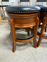 24" Hamilton Swivel Counter Height Barstool Brandy - Boraam: Hardwood, Faux Leather, Nailhead Trim, Set of 4