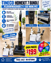 TINECO HOMEKIT 7 BUNDLE: FLOORWASHER 7 MOP & VACUUM + GO MINI PET HANDHELD VACUUM!! (USED - WORKS GREAT)