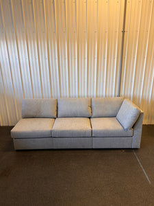 Flex Polyester Modular Sofa in Pebble Dark Gray with Removable Covers! (NEW - chaise style