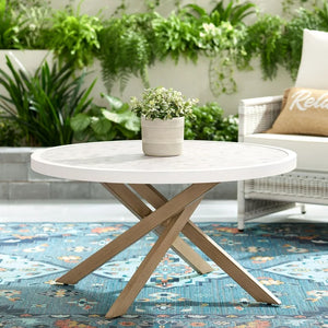 Better Homes & Gardens Paige 37" Round Outdoor Tile-Top Coffee Table, White! (NEW IN BOX)