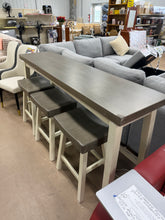 Farmhouse Counter Height 4-Piece Dining Set w/ 3 Stools! (BRAND NEW OUT OF THE BOX - HAS SOME CHIPS, SEE PHOTOS) - (WE DO NOT SHIP)