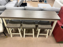Farmhouse Counter Height 4-Piece Dining Set w/ 3 Stools! (BRAND NEW OUT OF THE BOX - HAS SOME CHIPS, SEE PHOTOS) - (WE DO NOT SHIP)