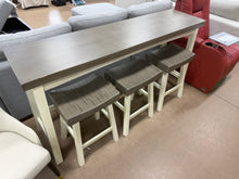 Farmhouse Counter Height 4-Piece Dining Set w/ 3 Stools! (BRAND NEW OUT OF THE BOX - HAS SOME CHIPS, SEE PHOTOS) - (WE DO NOT SHIP)