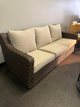 Better Homes & Gardens River Oaks Outdoor Sofa & 2 Nesting Tables with Patio Cover, Dark Brown!! BRAND NEW - MINOR DAMAGE FROM SHIPPING!