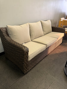 Better Homes & Gardens River Oaks Outdoor Sofa & 2 Nesting Tables with Patio Cover, Dark Brown!! BRAND NEW - MINOR DAMAGE FROM SHIPPING!