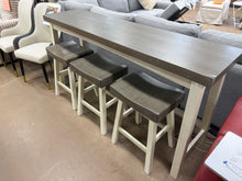 Farmhouse Counter Height 4-Piece Dining Set w/ 3 Stools! (BRAND NEW OUT OF THE BOX - HAS SOME CHIPS, SEE PHOTOS) - (WE DO NOT SHIP)