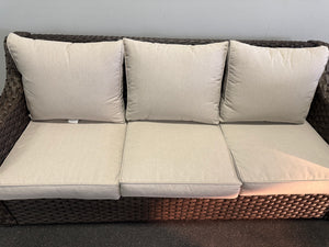 Better Homes & Gardens River Oaks Outdoor Sofa & 2 Nesting Tables with Patio Cover, Dark Brown!! BRAND NEW - MINOR DAMAGE FROM SHIPPING!