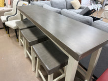 Farmhouse Counter Height 4-Piece Dining Set w/ 3 Stools! (BRAND NEW OUT OF THE BOX - HAS SOME CHIPS, SEE PHOTOS) - (WE DO NOT SHIP)
