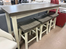 Farmhouse Counter Height 4-Piece Dining Set w/ 3 Stools! (BRAND NEW OUT OF THE BOX - HAS SOME CHIPS, SEE PHOTOS) - (WE DO NOT SHIP)