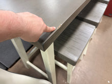 Farmhouse Counter Height 4-Piece Dining Set w/ 3 Stools! (BRAND NEW OUT OF THE BOX - HAS SOME CHIPS, SEE PHOTOS) - (WE DO NOT SHIP)