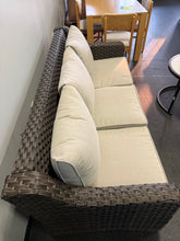Better Homes & Gardens River Oaks Outdoor Sofa & 2 Nesting Tables with Patio Cover, Dark Brown!! BRAND NEW - MINOR DAMAGE FROM SHIPPING!