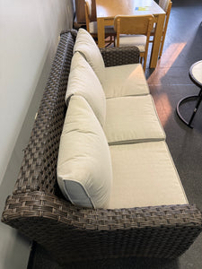 Better Homes & Gardens River Oaks Outdoor Sofa & 2 Nesting Tables with Patio Cover, Dark Brown!! BRAND NEW - MINOR DAMAGE FROM SHIPPING!