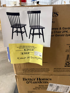 Better Homes & Gardens 4-Pack Indoor Black Gerald Dining Chairs!! NEW IN BOXES(2)!!