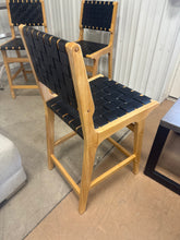 24" Ceylon Woven Counter Height Barstool with Footrest Black/Natural - Threshold™, SET OF 3