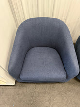 Bennett Upholstered Swivel Barrel Chair, Blue! (NEW)