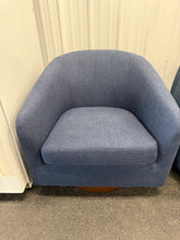 Bennett Upholstered Swivel Barrel Chair, Blue! (NEW)