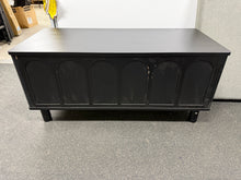 Lift Top Coffee Table with Hidden Compartment & Storage Shelve, Arched Fluted Coffee Table for Living Room, Black! (NEW & ASSEMBLED - CHIPPED)