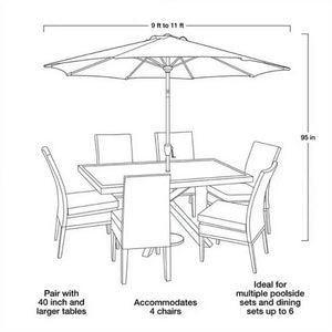 Better Homes & Gardens 9' Cabana Stripe Patio Umbrella, Crank Lift and 3 Position Tilt! (NEW IN BOX)