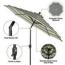 Better Homes & Gardens 9' Cabana Stripe Patio Umbrella, Crank Lift and 3 Position Tilt! (NEW IN BOX)
