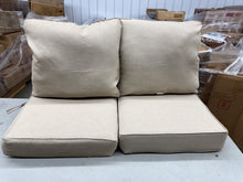 FadingFree (Set of 2) 25 in x 25 in Outdoor Patio Deep Seating Lounge Chair Seat Cushion and Back Pillow Set, Beige, 2 Back - 2 Butts! (NEW)