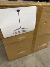 24 in. 5-Light Black Double Shaded Drum Chandelier with White Fabric Shade! (NEW IN BOX)