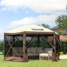 Gazebo Screen Tent, 6 Sided Pop-up Camping Canopy Shelter Tent with Mesh Windows, Portable Carry Bag, Ground Stakes, 11’6” x 11’6”! (NEW)