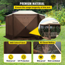 Gazebo Screen Tent, 6 Sided Pop-up Camping Canopy Shelter Tent with Mesh Windows, Portable Carry Bag, Ground Stakes, 11’6” x 11’6”! (NEW)