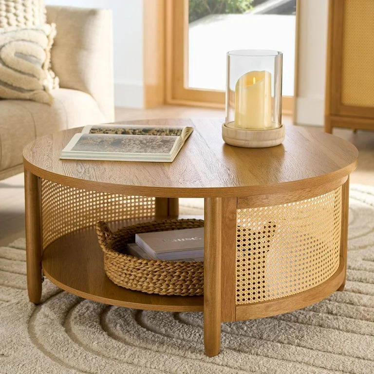 Better Homes & Gardens Springwood Caning Coffee Table, Light Honey! (NEW IN BOX)