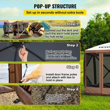 Gazebo Screen Tent, 6 Sided Pop-up Camping Canopy Shelter Tent with Mesh Windows, Portable Carry Bag, Ground Stakes, 11’6” x 11’6”! (NEW)