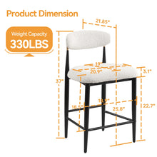Ackley Amerson Upholstered 25.8'' Counter Stool with Metal Frame (Set of 2)