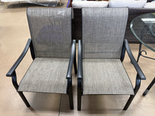 Upgraded PVC-coated polyester Outdoor Dining Chairs (Set of 2) with High Back & Wide Seat, Powder-Coated Metal Frame, Brown! (NEW & ASSEMBLED)