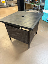 Patiojoy Rattan Wicker Steel Side Table Outdoor Furniture Deck, Brown! (NEW - SCRATCH/BLEMISHED FROM SHIPPING)