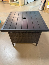 Patiojoy Rattan Wicker Steel Side Table Outdoor Furniture Deck, Brown! (NEW - SCRATCH/BLEMISHED FROM SHIPPING)