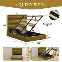 Queen Size Olive Green Lift Storage Bed Frame! (BRAND NEW IN BOX)