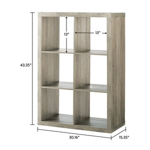 Better Homes & Gardens 6 Cube Storage Organizer, Rustic Gray!! NEW IN BOX!