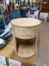 1-Drawer Burl Wood Round End Table! (BRAND NEW OUT OF THE BOX) - (WE DO NOT SHIP)