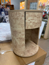 1-Drawer Burl Wood Round End Table! (BRAND NEW OUT OF THE BOX) - (WE DO NOT SHIP)