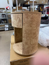 1-Drawer Burl Wood Round End Table! (BRAND NEW OUT OF THE BOX) - (WE DO NOT SHIP)