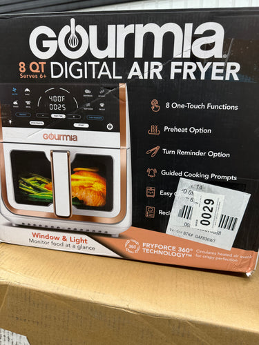 Gourmia 8 Qt Digital Window Air Fryer with 8 One-Touch Cooking Functions, White! (NEW IN BOX)