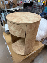1-Drawer Burl Wood Round End Table! (BRAND NEW OUT OF THE BOX) - (WE DO NOT SHIP)