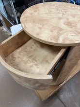 1-Drawer Burl Wood Round End Table! (BRAND NEW OUT OF THE BOX) - (WE DO NOT SHIP)