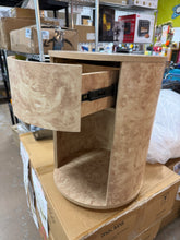 1-Drawer Burl Wood Round End Table! (BRAND NEW OUT OF THE BOX) - (WE DO NOT SHIP)