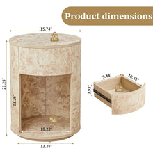 1-Drawer Burl Wood Round End Table! (BRAND NEW OUT OF THE BOX) - (WE DO NOT SHIP)