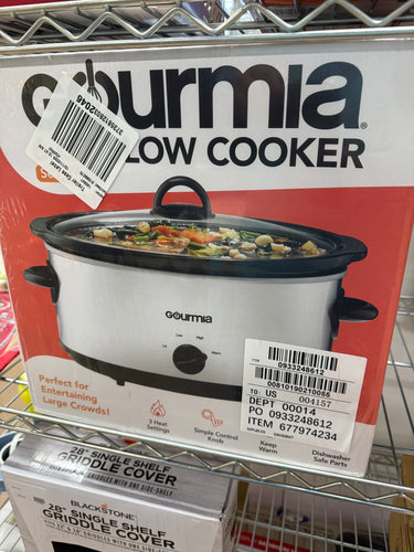 Gourmia 6 Qt Manual Slow Cooker with 3 Heat Settings, White! (NEW IN BOX)