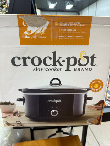Crock-Pot Manual 7-Quart Slow Cooker, Black! (NEW IN BOX)