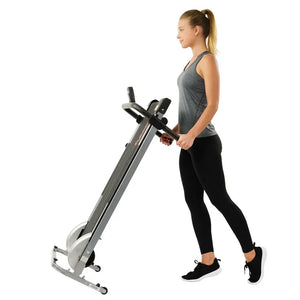 Sunny Health & Fitness Manual Treadmill - Compact Foldable Exercise Machine for Running and Cardio Training! (NEW & ASSEMBLED)